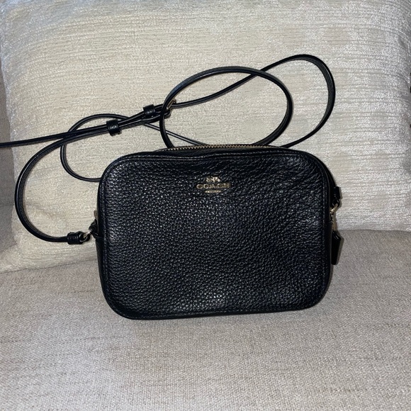 Coach black crossbody with adjustable strap. Gold hardware. - Picture 1 of 4